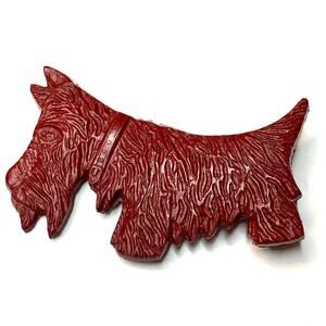 Vintage 1950's Celluloid Scotty Dog Brooch/Pin